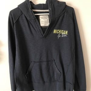 Michigan go blue V Neck Hoodie